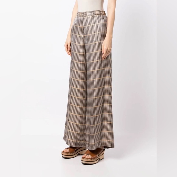 Forte Forte Pants - Forte Forte Check-Pattern Flared Trousers